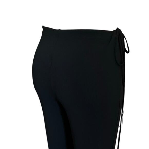 ROBERTO CAVALLI Side Drawstring Pant SLIGHT FLARE Size 42 XS Black BEACH LOUNGE - Picture 2 of 12